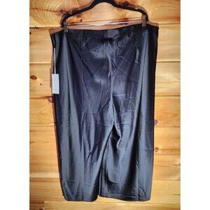 Joie Women's Plus Size 3X Black Satin Wide Leg Cropped Pull On Pants